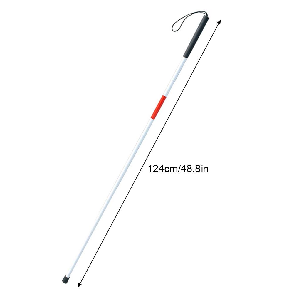 Aluminum Alloy Foldable Blind Cane Non-Slip Collapsible Walking Cane Stick Reflective White And Red Walking Stick