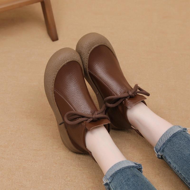 Autumn Early Winter Genuine Leather Shoes Women Ankle Boots Soft Brand Ladies Fashion Boots Plus Size 41