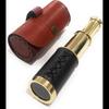 6 Inches Telescope Handmade Brass Telescope Brown Leather Cover