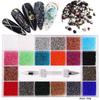 Nail Art 21 Grid Rhinestone Box Nail Art Diamond Flat Bottom Special-Shaped Diamond Nail Rhinestone Nail Art Jewelry Set