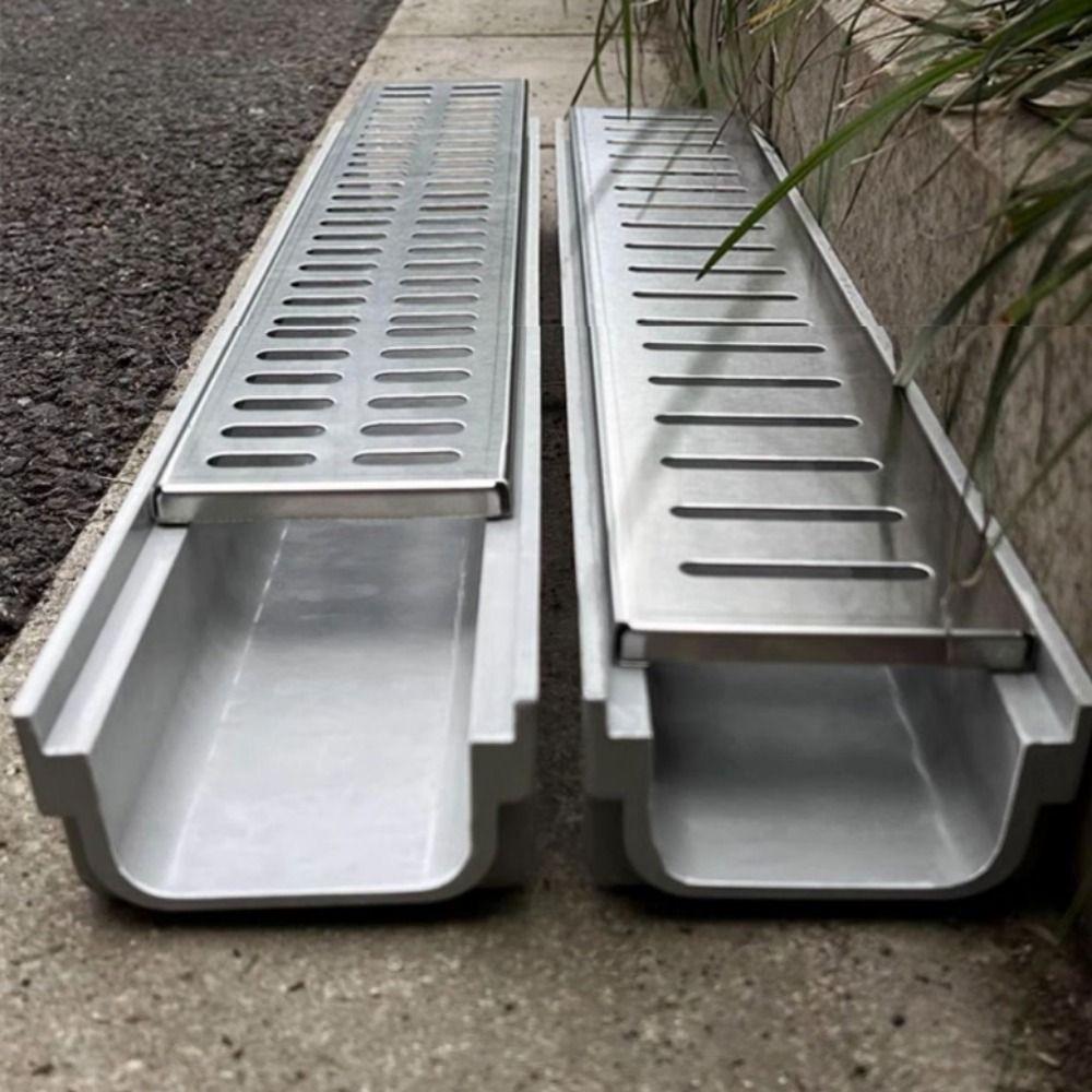 Resin Finished Drainage Ditch Heavy Duty Linear Drain Drainage Gutter  Kitchen Balcony Courtyard