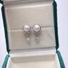 Изысканные серьги-гвоздики из пресноводного жемчуга и циркона Zhuji - Элегантные, Простые, Живые