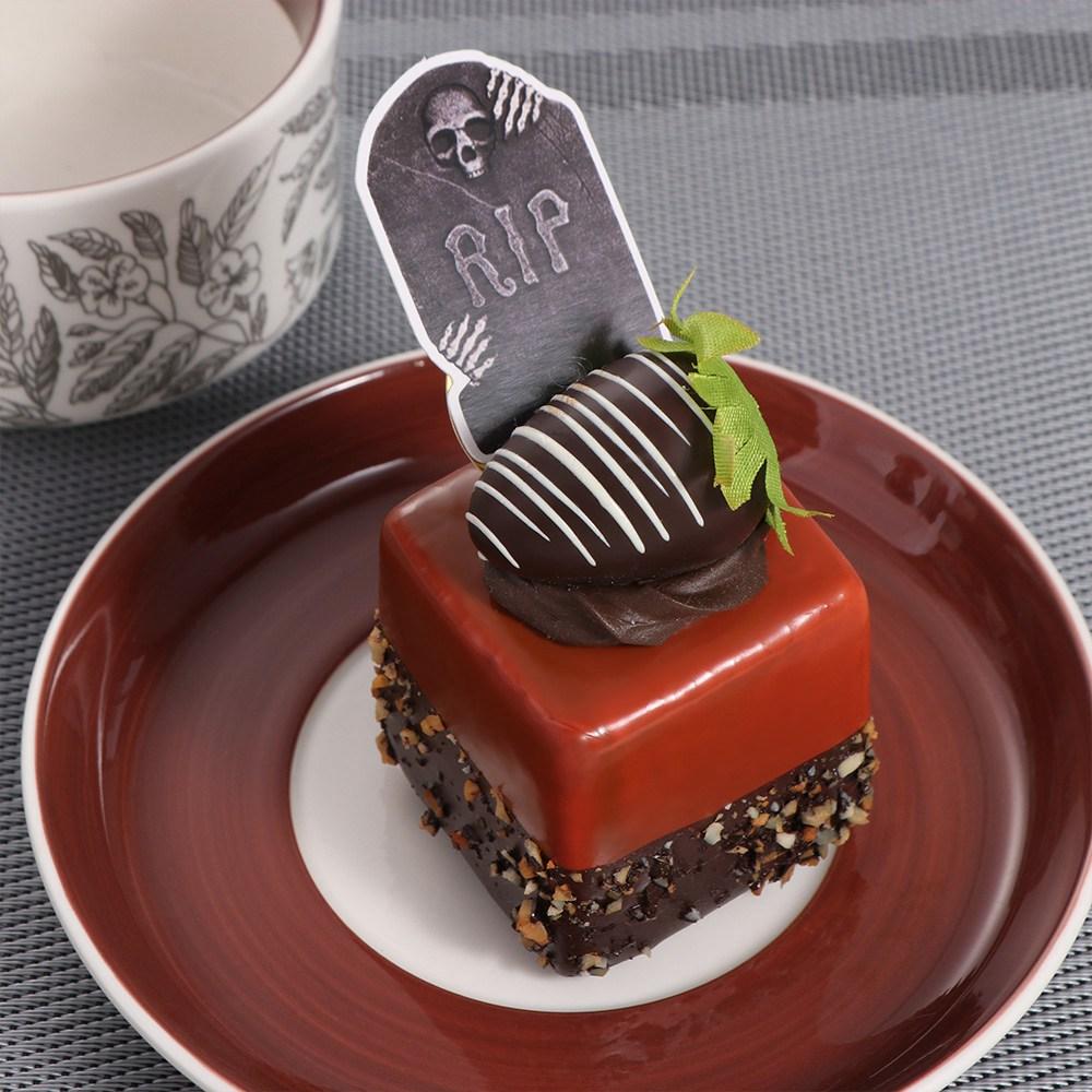 8pcs Paper Halloween Tombstone Cupcake Toppers Scary Cake Sign Graveyard Cake Picks Ghost Festival