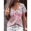 Summer Hot Selling 3D Printed V-neck Short Sleeved T-shirt for Women T-shirt Top