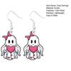 Holiday Themed Jewelry Pink Heart Ghost Earrings, Cute with Bow Drop Polished Edge Earrings Lightweight Acrylic Halloween for Girls