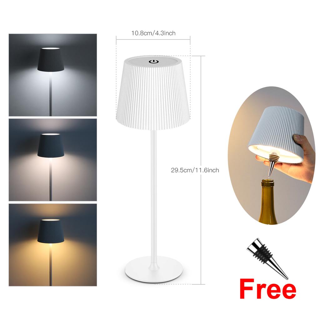 Вазы-подставки для винных бутылок двойного назначения, перезаряжаемая светодиодная настольная лампа с сенсорной регулировкой яркости, прикроватный ночник для ужина, декор, настольная лампа для учебы