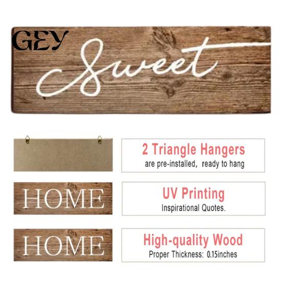 Wear-resistant Home Sign 3 Pcs/Set Wooden Sweet Sign, Rustic Farmhouse Decorative Clear Text Vintage Hanging Wall Plaque for Living Room, Bedroom,