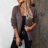 Vintage Solid Color V-Neck Knitwear Cardigan Loose Long Sleeve Sweater Top for Autumn Winter