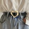 Big Love Button Head Women'S Wide Belt Waist With Skirt Pants Simple Decorative Belt
