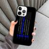 Police Thin Blue Line American Flag Phone Case For iPhone 17 Air 16 16e 15 13 14 Pro Max 11 12 Plus 2022 MAX Cover