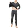 Thermal Underwear Long Johns Set Plus Size V Neck Slim Fit Elastic Fleece Keep Warm Thick Thermo