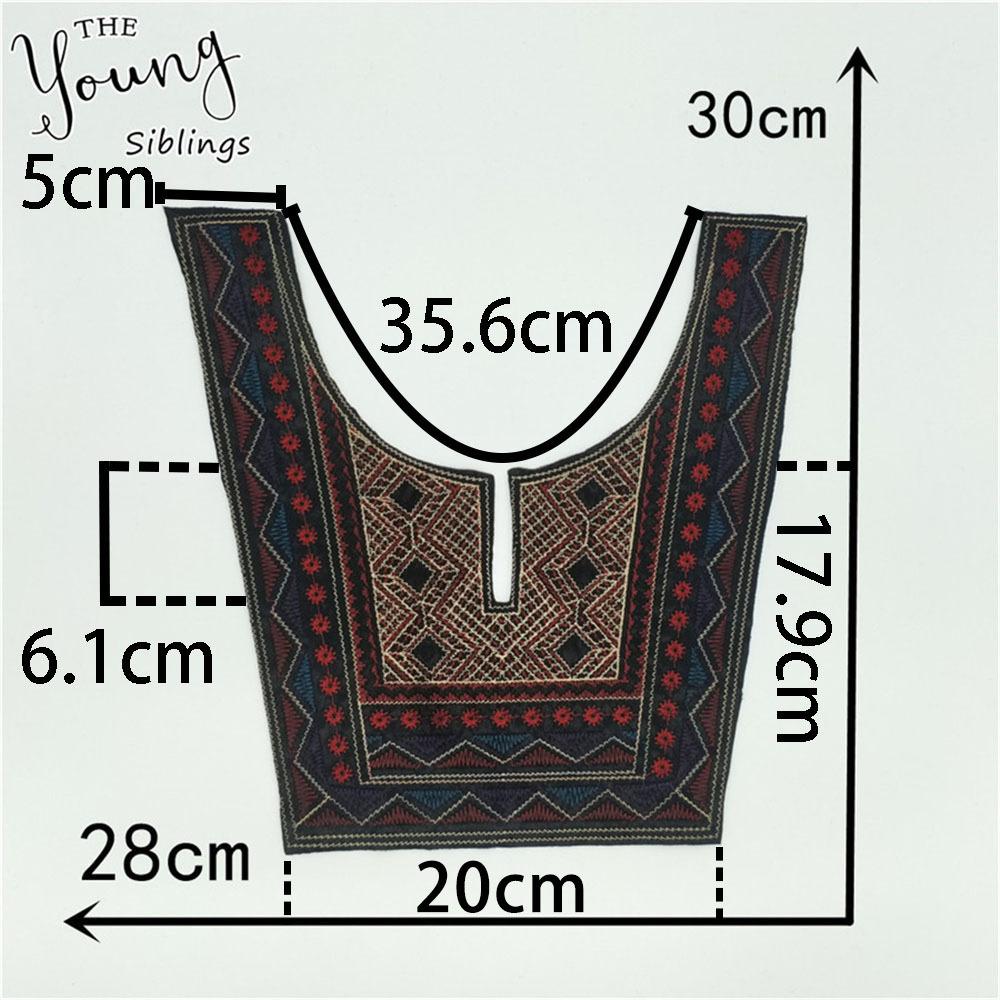 Embroidery Color Lace Collar Ethnic Style Lace False Collar Diy Women'S Accessories