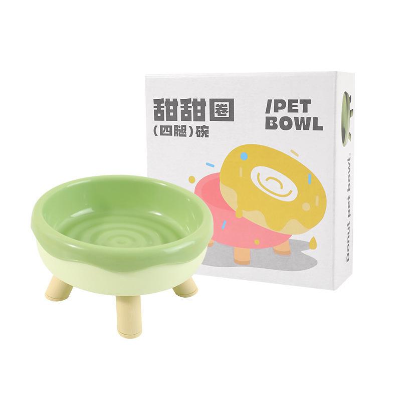 Cat Feeding Bowl Donut Shaped Non Spill Pet Dish For Cats And Small Dogs, Cute Anti-Tip Water And Food Tray For Home Table Gift