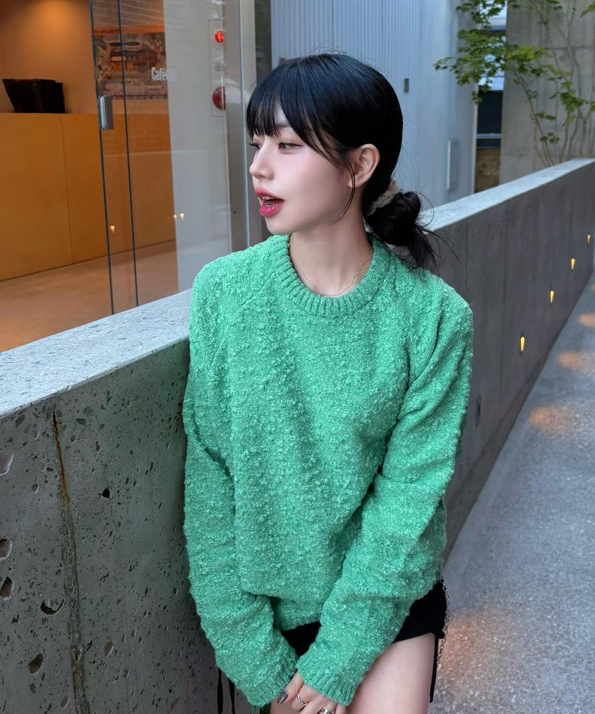 BLOND9 Snow Raglan Round Knit_Mint Green