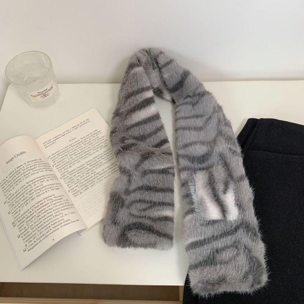 Soft Plush Scarf Windproof Cross Scarf Fashion Neck Wrap  Outdoor