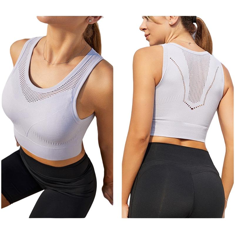 Женский спортивный бюстгальтер, противоударные бюстгальтеры с фиксированной чашкой, нижнее белье с полой спиной для спортивных женщин, большие размеры, бодибилдинг, бега, бюстгальтеры для йоги, нижнее белье