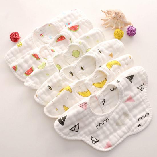 Saliva Towel Watermelon Pattern Super Absorbent Soft Baby Petal Bibs for Toddlers