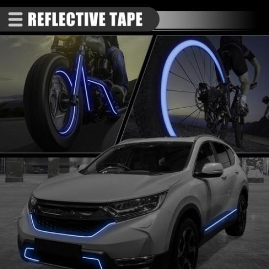 Reflective Tape Reflective Sheet 1cmx8m Durable Weather Resistant PVC Blue