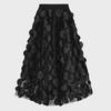 2024 Women's High Waist Polka Dot Embroidered Tulle Midi Skirt