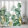 Tropical Jungle Leaf Printed Polyester Shower Curtain 183*183cm