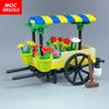 MOC Кубики Цветочная тележка Рыночный киоск Цветочный магазин Уличный вид Игрушка Образовательные конструкторы для детей Собранные игрушки Детские подарки