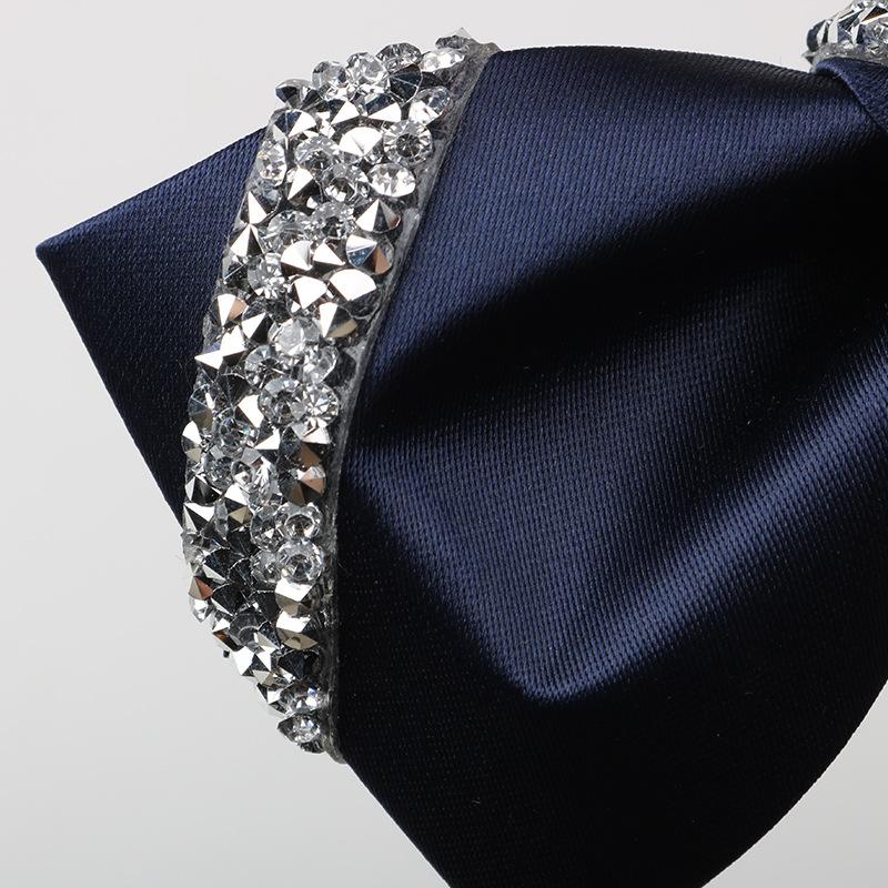 Липкий бриллиантовый галстук-бабочка мужской однотонный бордовый свадебный жених банкетный ведущий атласный галстук-бабочка