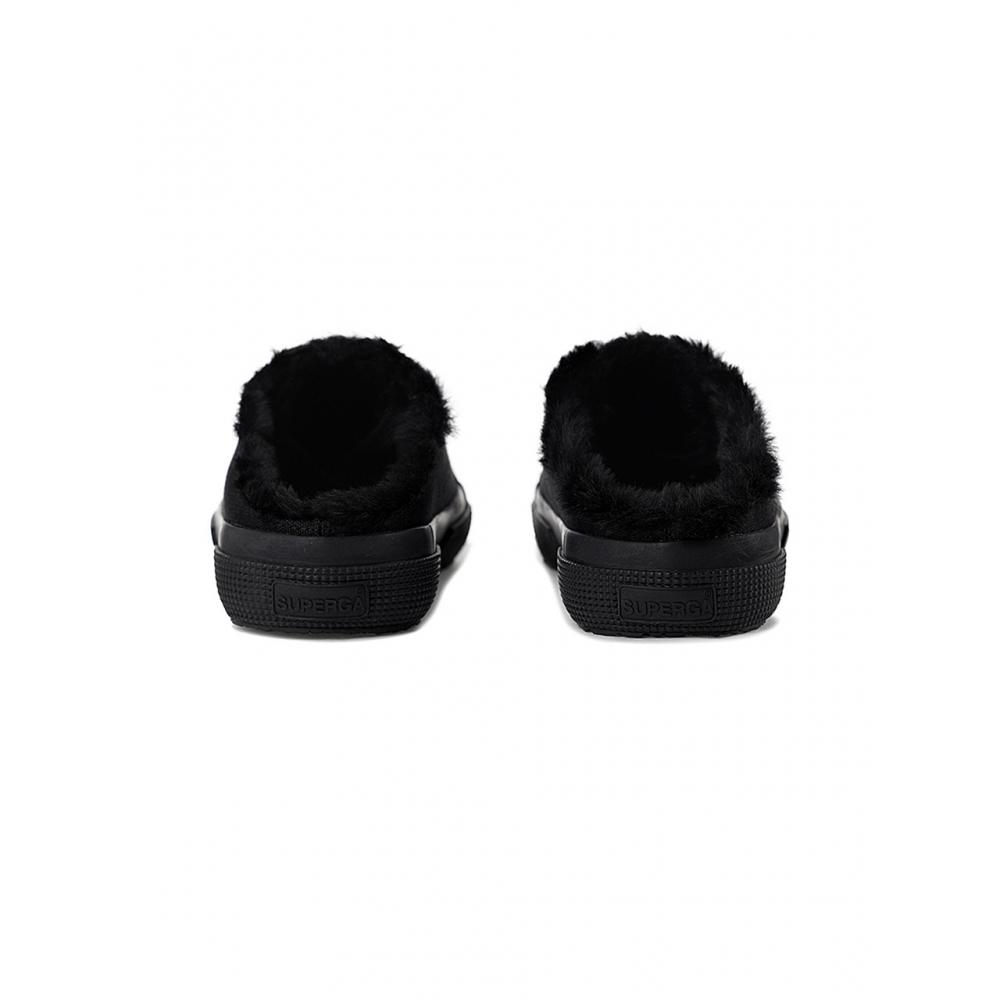 Superga 2402 Меховые мюли Полностью черные S00gzm0a0f