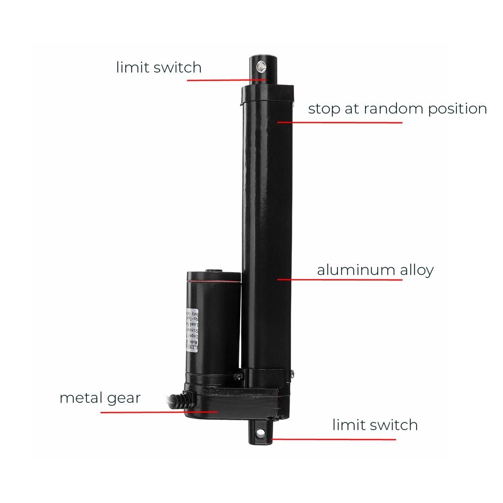 IP54 1500N линейный привод 50 мм 100 мм 150 мм 200 мм 250 мм ход линейный привод электродвигатель управление линейным двигателем постоянного тока 12 В