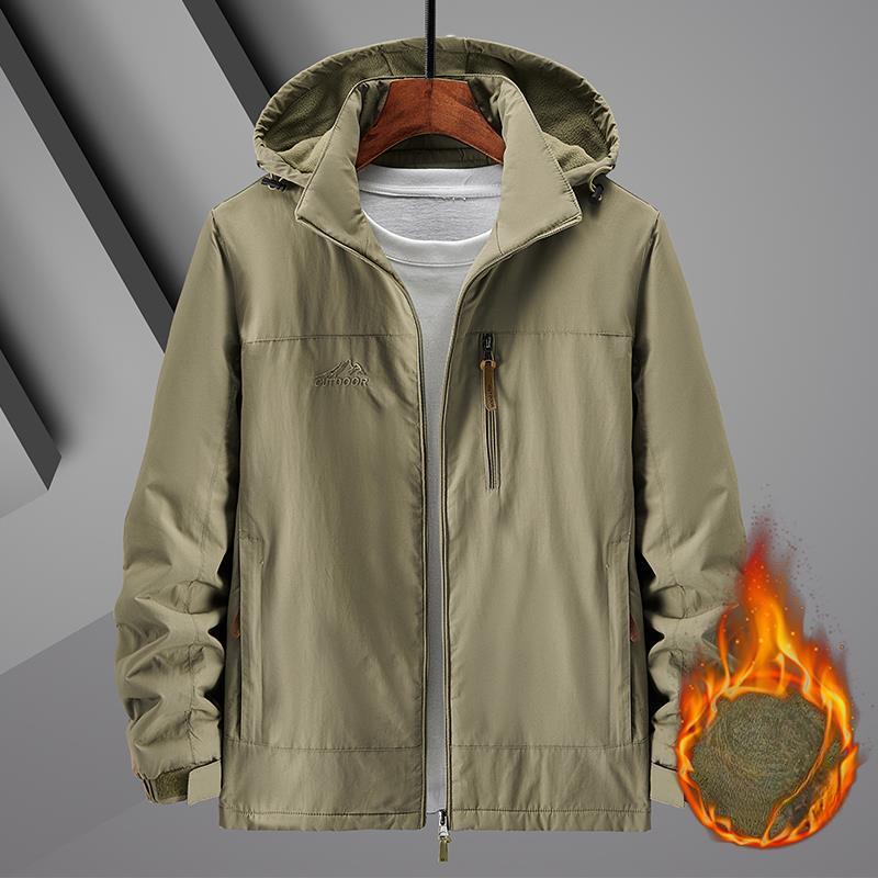 Зимняя бархатная мужская повседневная куртка для отдыха на открытом воздухе, мужская ветрозащитная водонепроницаемая дышащая куртка для людей среднего возраста
