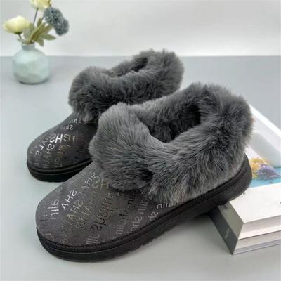 Женские зимние осенние теплые плюшевые внутренние женские тканевые туфли в стиле ретро на низком каблуке из шерпы