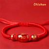 2025 Snake Year Lucky Red Rope Bracelet Zodiac Snake Adjustable Braided Hand Chain Women  Jewelry