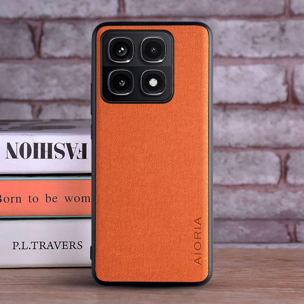 Luxury Textile Leather Case for Xiaomi 14T Pro 14T Soft Hard PC 3in1 material Phone Cover for Xiaomi 14T Pro 14T case