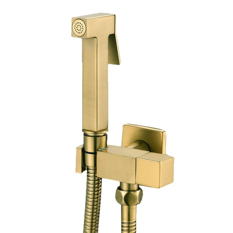 304 Stainless Steel Square Bidet Sprayer Set Wall Mount Handheld Shattaf Spray Gun Toilet Bidet Spray Kit for Bathroom Cleaning