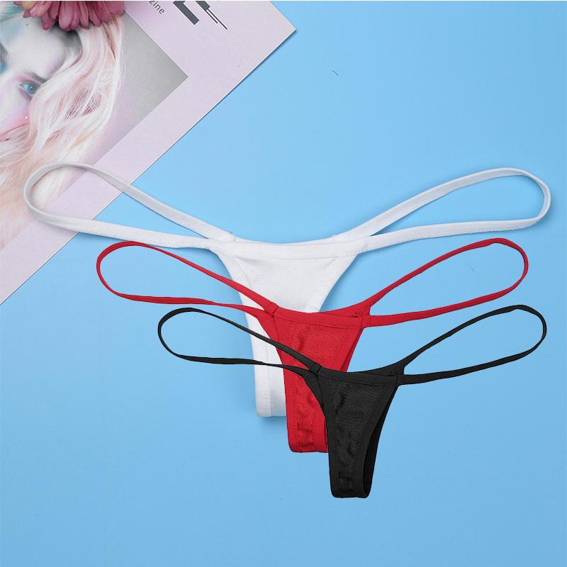 Women's Stretchy Low Rise Micro Mini G-String T-Back Thongs Bikini Lingerie Underwear