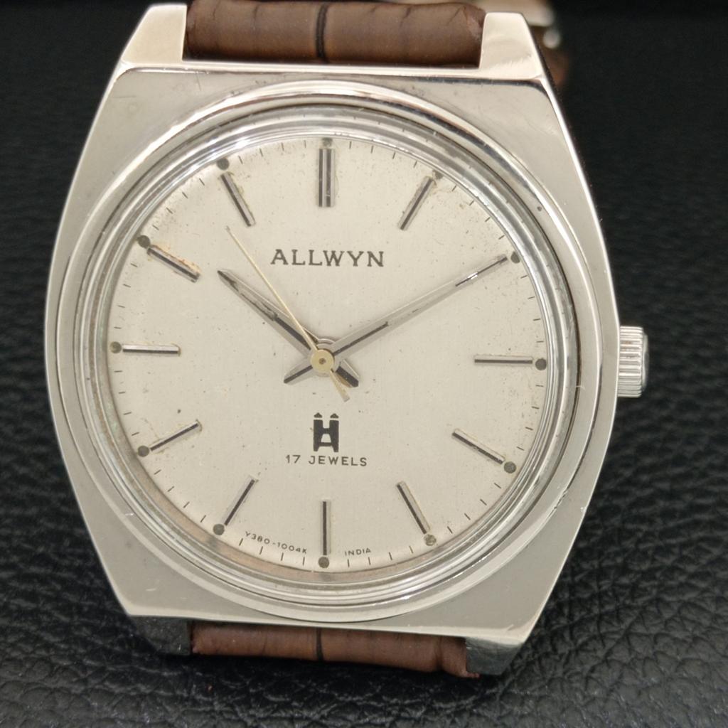 ВИНТАЖНЫЕ МУЖСКИЕ ЧАСЫ ALLWYN 6300A С РУЧНЫМ ЗАВОДОМ ИНДИЯ ОРИГИНАЛ ЦИФЕРБЛАТ a706055-1