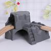 Children's Wooden Train Track Tunnel & Double-Layer Building Blocks Set