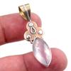 Натуральный розовый кварц 925 пробы серебро ювелирное изделие двухцветная подвеска 1,75" U2q53