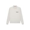 Fear of God Essentials Essentials Logo Print Велюровые повседневные мужские рубашки-поло с длинными рукавами Светло-овсяные FOG-SS22-496