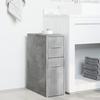 VidaXL Armoire de salle de bain étroite avec roulettes gris béton, armoire de salle de bain haute, rangement de salle de 855280