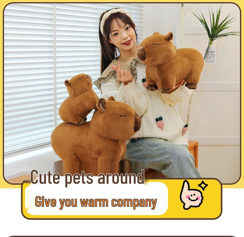 Плюшевая игрушка Капибара: Милая лежащая капибара, мягкая игрушка-подушка - Идеальная кукла в подарок на день рождения