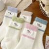 5Pairs Embroidery Mink Fleece Socks Puppy Dog Plush Floor Socks Winter Fluffy Socks  Autumn Winter