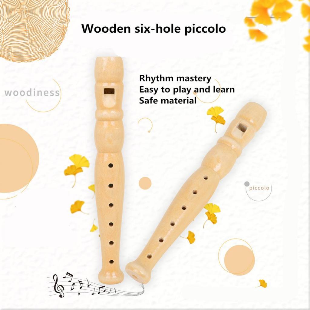 Деревянный блокфлейта сопрано с 6 отверстиями для детского музыкального образования. Отрегулируйте дыхание, чтобы освоить звук.