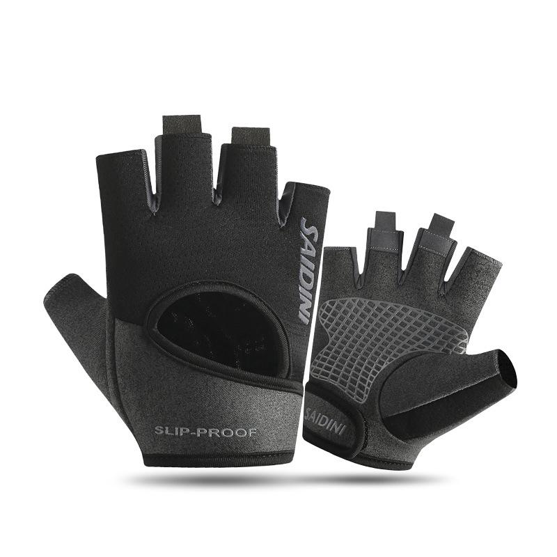 Дышащие перчатки с гантелями для тренажерного зала с половиной пальца, мужские и женские спортивные перчатки для бодибилдинга и кроссфита для езды на велосипеде, противоскользящие