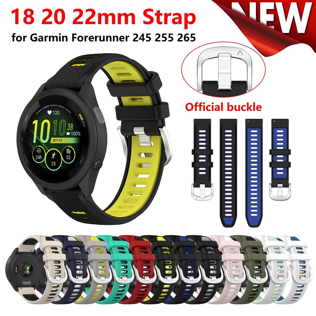 Для Garmin Forerunner 255 265 245 645 55 ремешок 18 20 22 мм силиконовый спортивный браслет для Garmin Venu 2 2S SQ vivoactive 3 4 correa