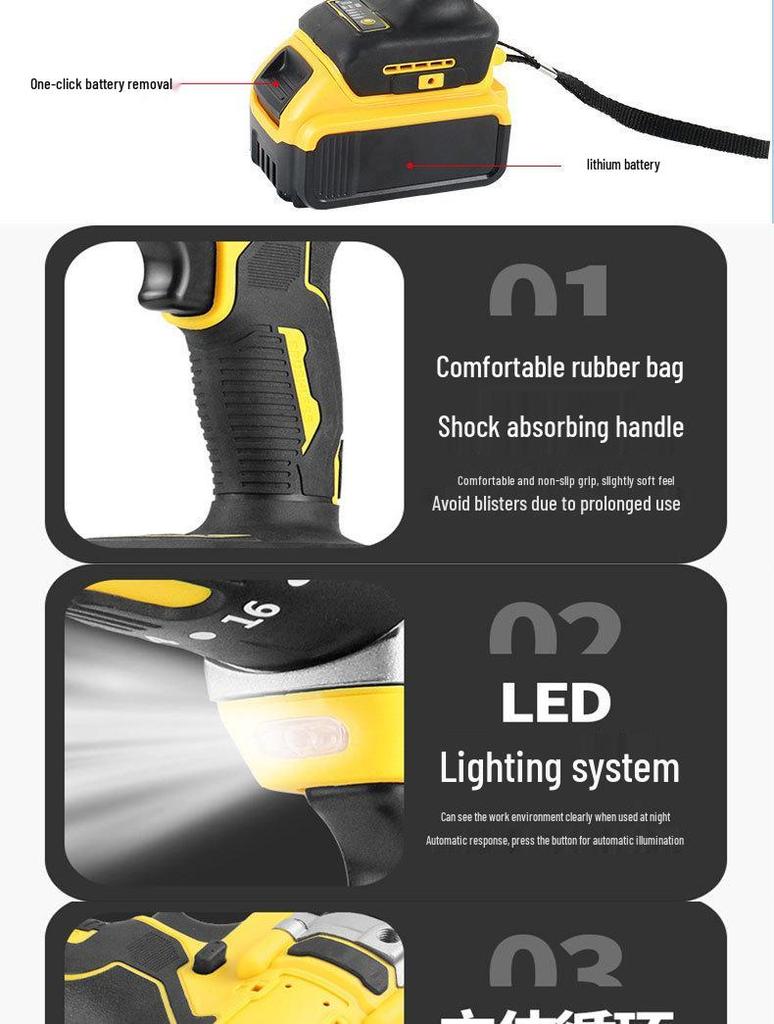 Мощная бесщеточная литиевая дрель: Многофункциональный электрический инструмент с высоким крутящим моментом для сверления бетонных стен