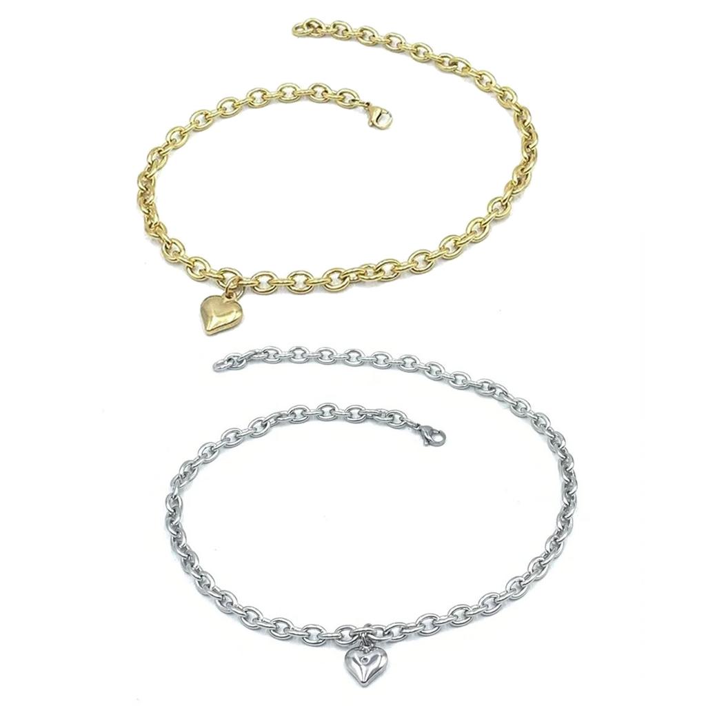 Свадебный ошейник для питомца в форме сердца, ожерелье с драгоценностями, подвеска в форме сердца, свадебный костюм, ожерелье из нержавеющей стали в форме сердца