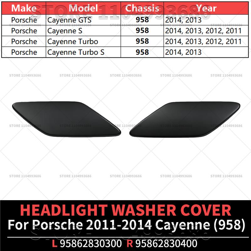For Porsche 2011 2012 2013 2014 Cayenne (958) Headlight Washer Cover OEM 95862830300 95862830400 95862830300G2X 95862830400G2X
