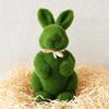 2Pcs Easter Furry Flocked Bunny, Artificial Moss Rabbit Easter Table Decor, Holiday Easter Figure Statue Spring Garden Decorations