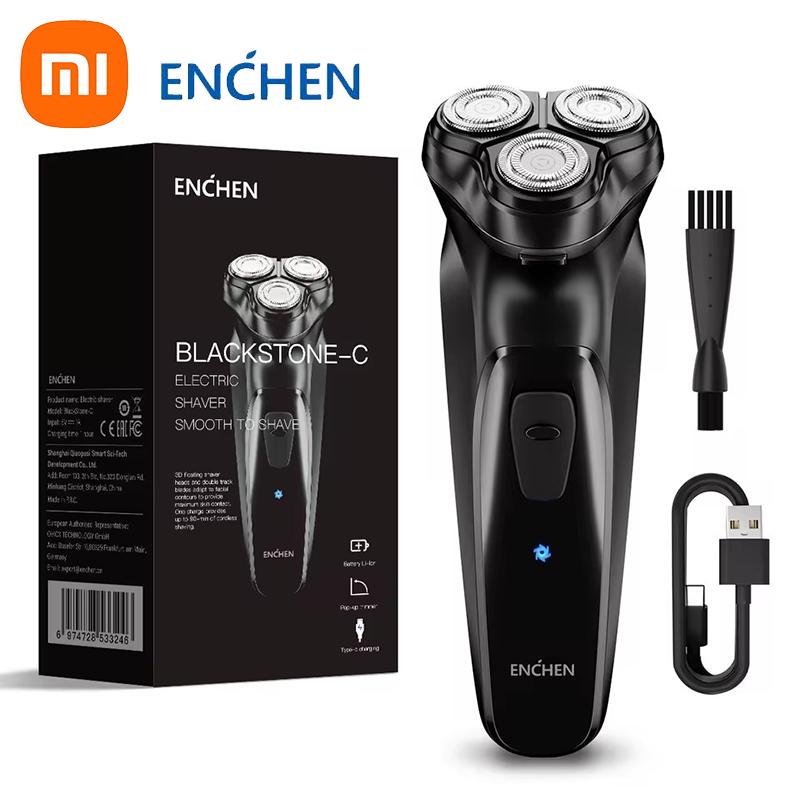Xiaomi ENCHEN Blackstone Electric Rotary 3D Shaver Type-C Quick Charging Precision Trimmer And Safety Lock Razor
