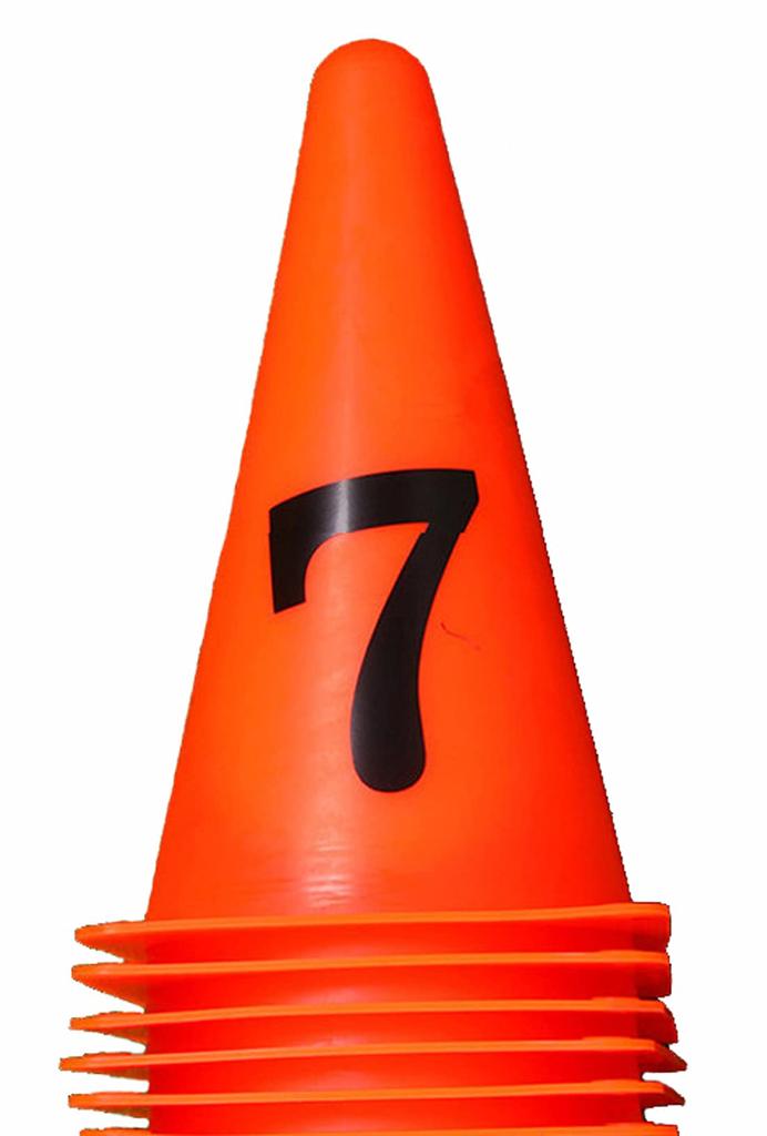 [narunaru] Marker Cones with Numbers, Set of 10, for Soccer, Track and Field, Training, and Marking